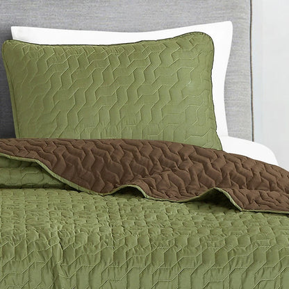 Quilt Solido verde aceituna (Edredón de 3 piezas)