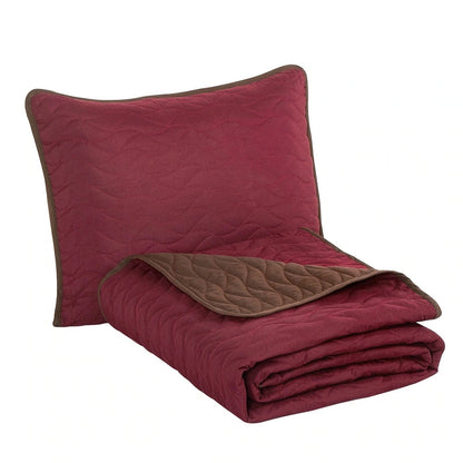 Quilt solido burgundy (Edredón de 3 piezas)