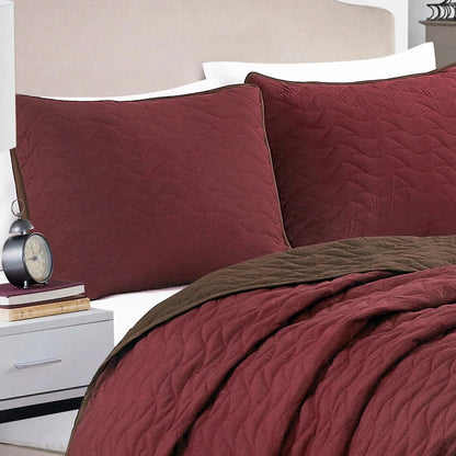 Quilt solido burgundy (Edredón de 3 piezas)