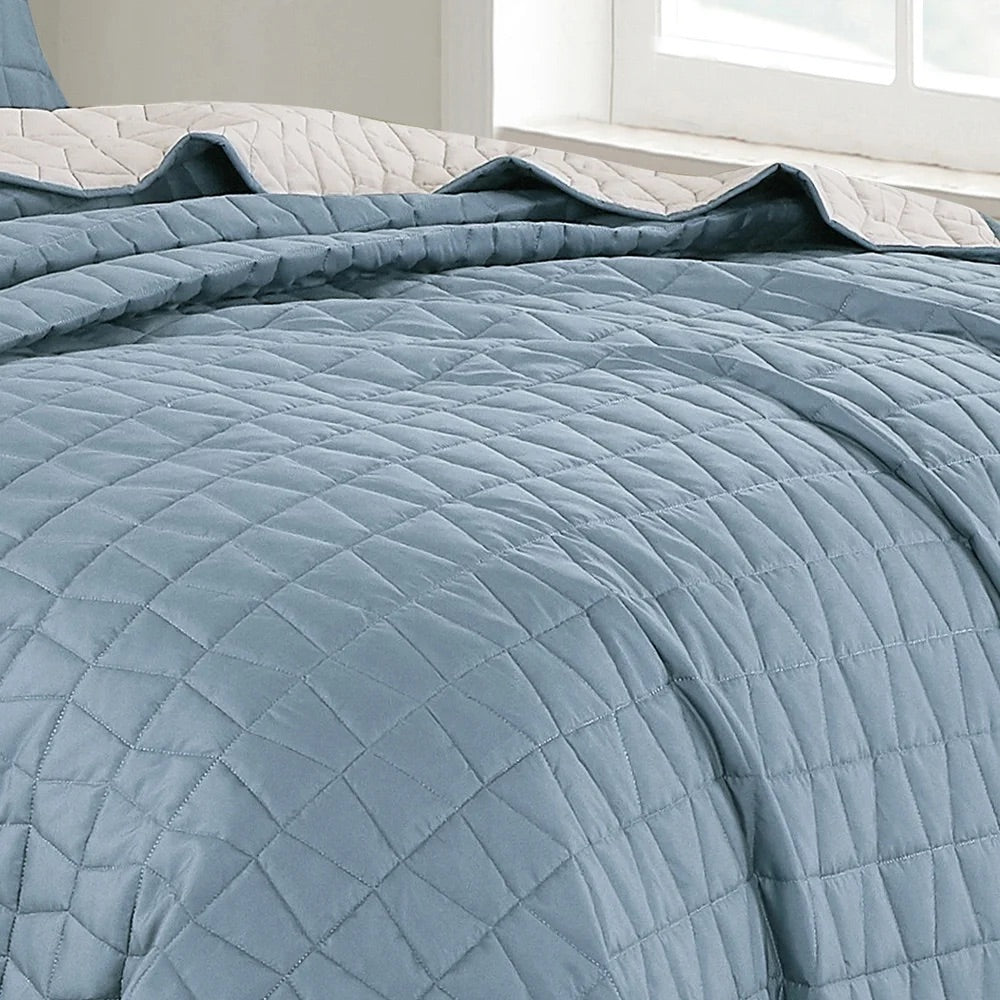 Quilt solido azul celeste (Edredón de 3 piezas)