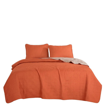 Quilt naranja (Edredón de 3 piezas)