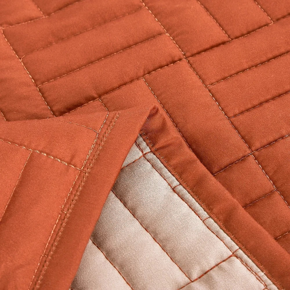 Quilt naranja (Edredón de 3 piezas)