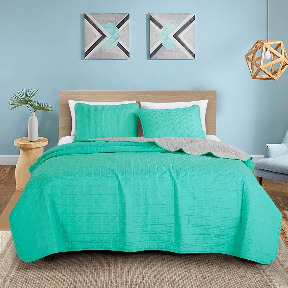 Quilt aqua (Edredón de 3 piezas)