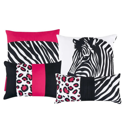 Edredón Grueso Black/Pink Zebra (7 piezas)